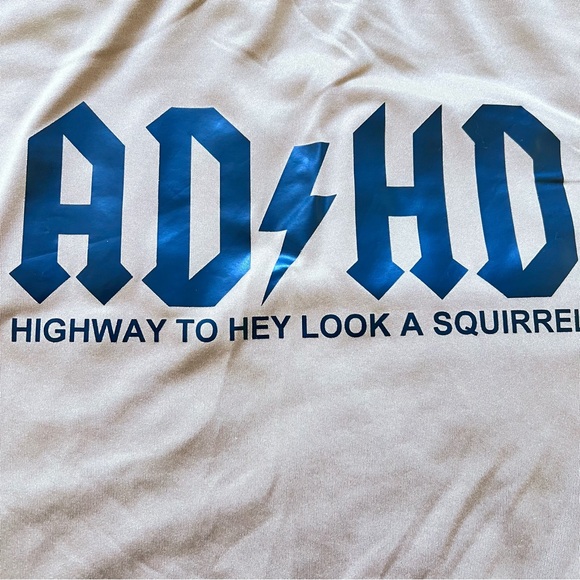 📚ADHD - Tan AC/DC Style Tee Shirt - Picture 4 of 6